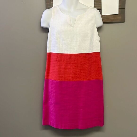 Talbots Women’s Color Block Sleeveless Sheath Dress- Size 10 - Picture 1 of 13